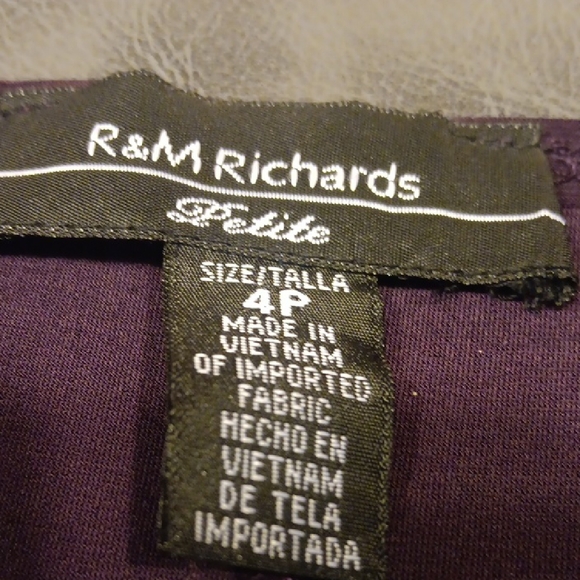 NWT! R&M Richards 2 Piece Printed Jacket And Dress Set Petite - Eggplant - Picture 10 of 13